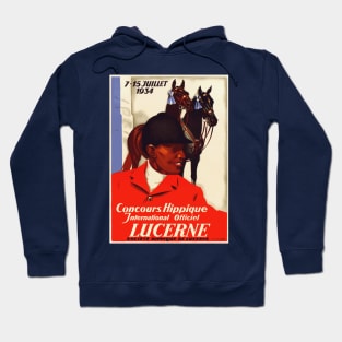 1934 International Horse Show, Lucerne Switzerland - Poster Art Hoodie